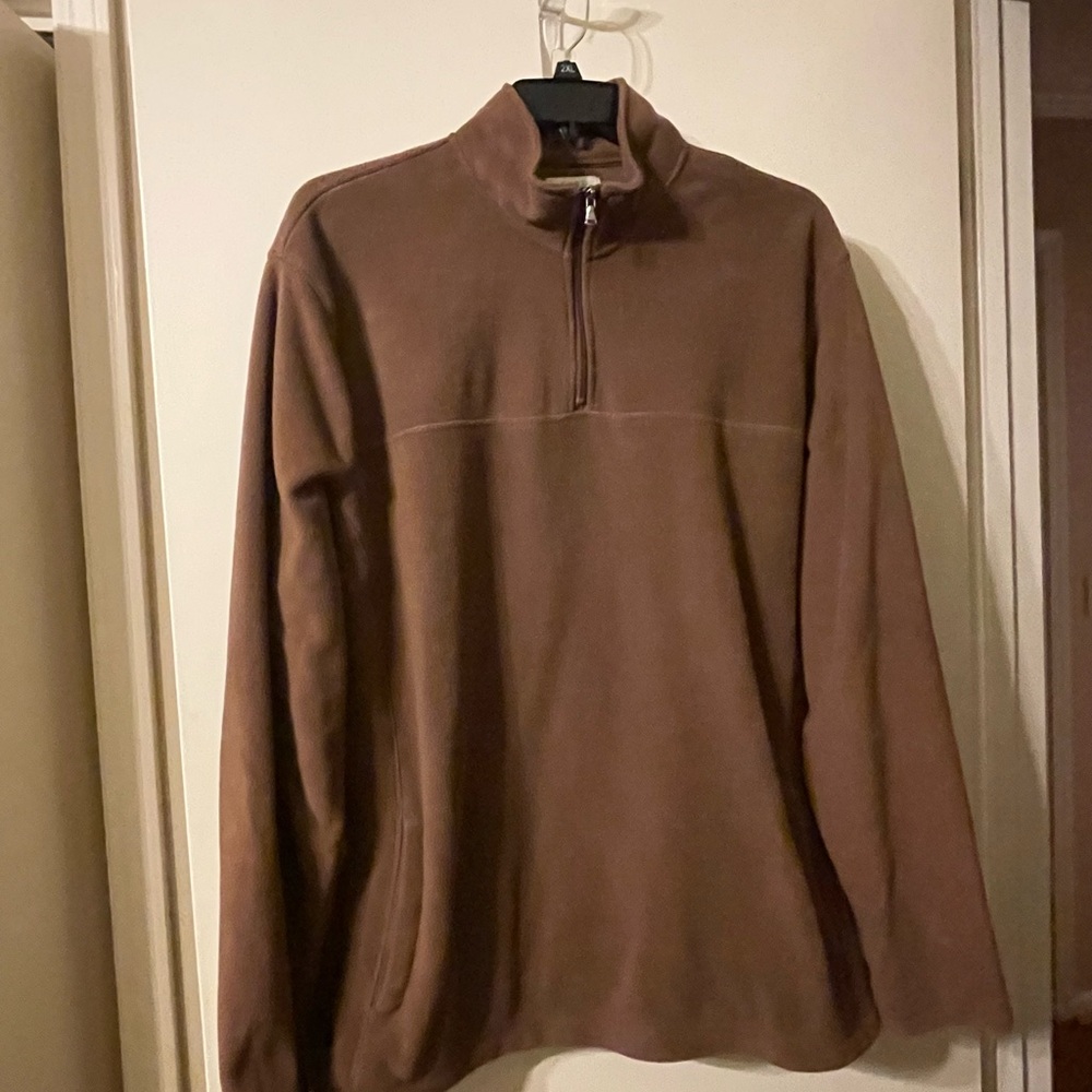 🤎Men Quarter Zipper Fleece Jacket. Brown . Size XXL. Worn once. Great Condition.